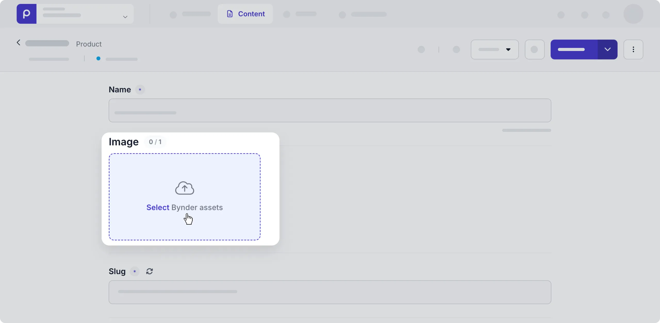 Adding Bynder asset to content