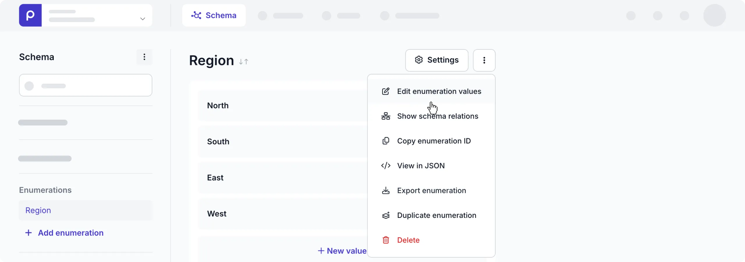 Edit enumeration values