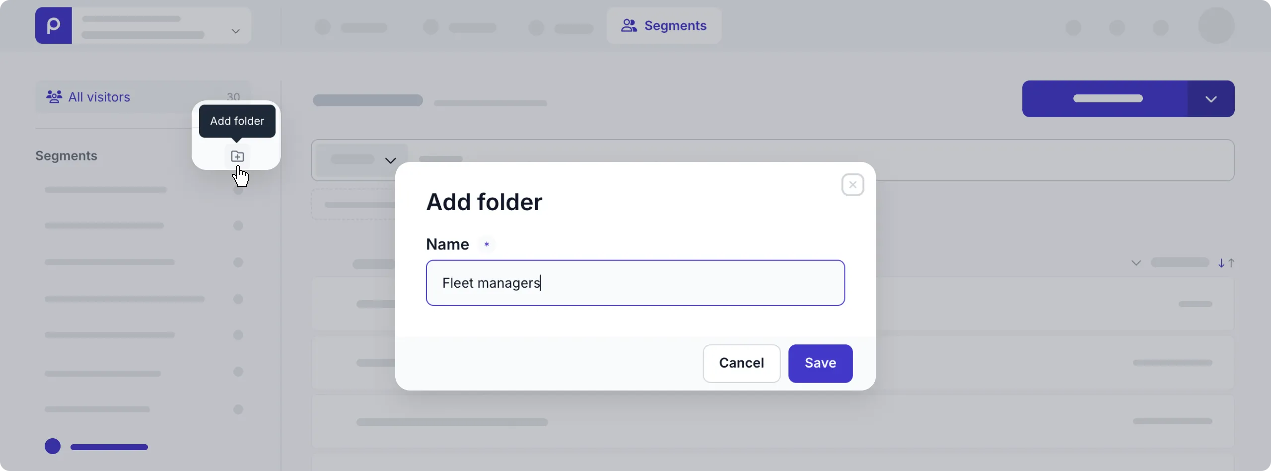 Add segment to new folder