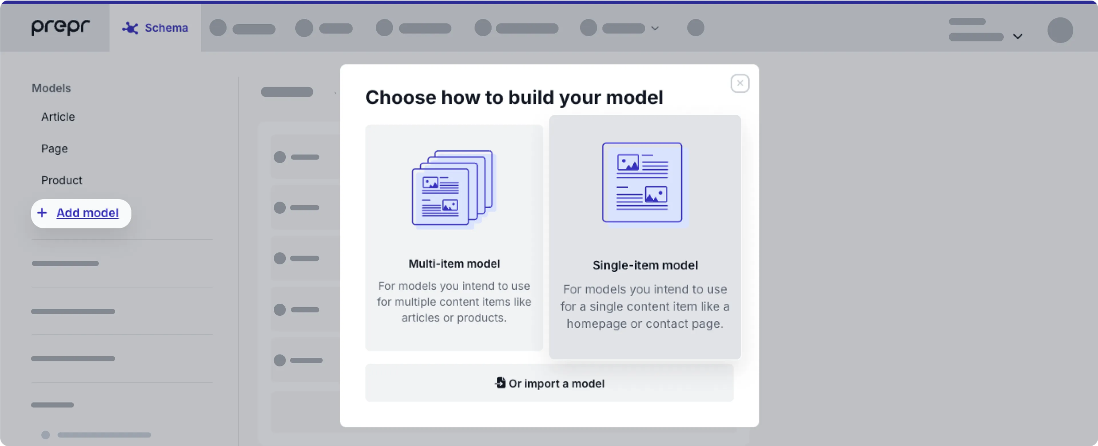 single-item model