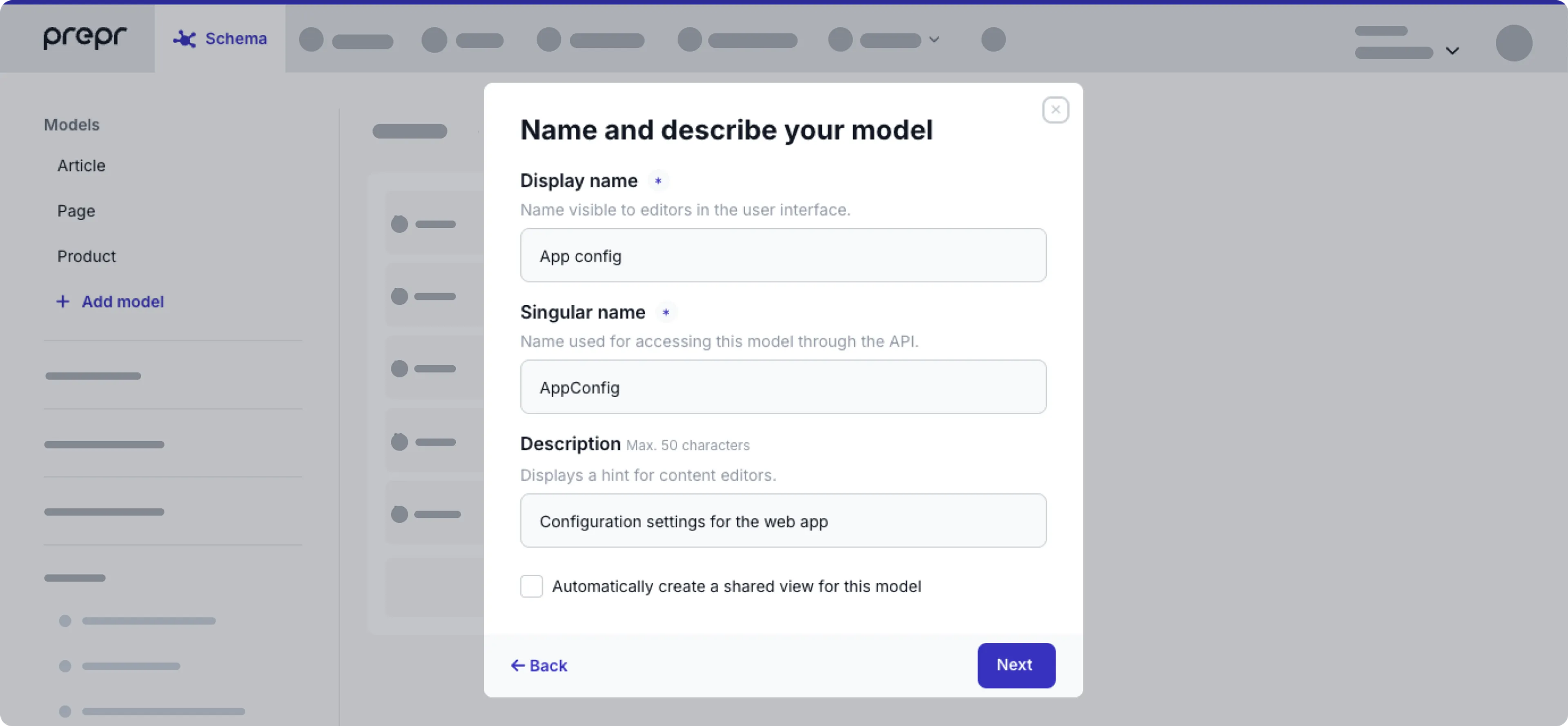 single-item model name