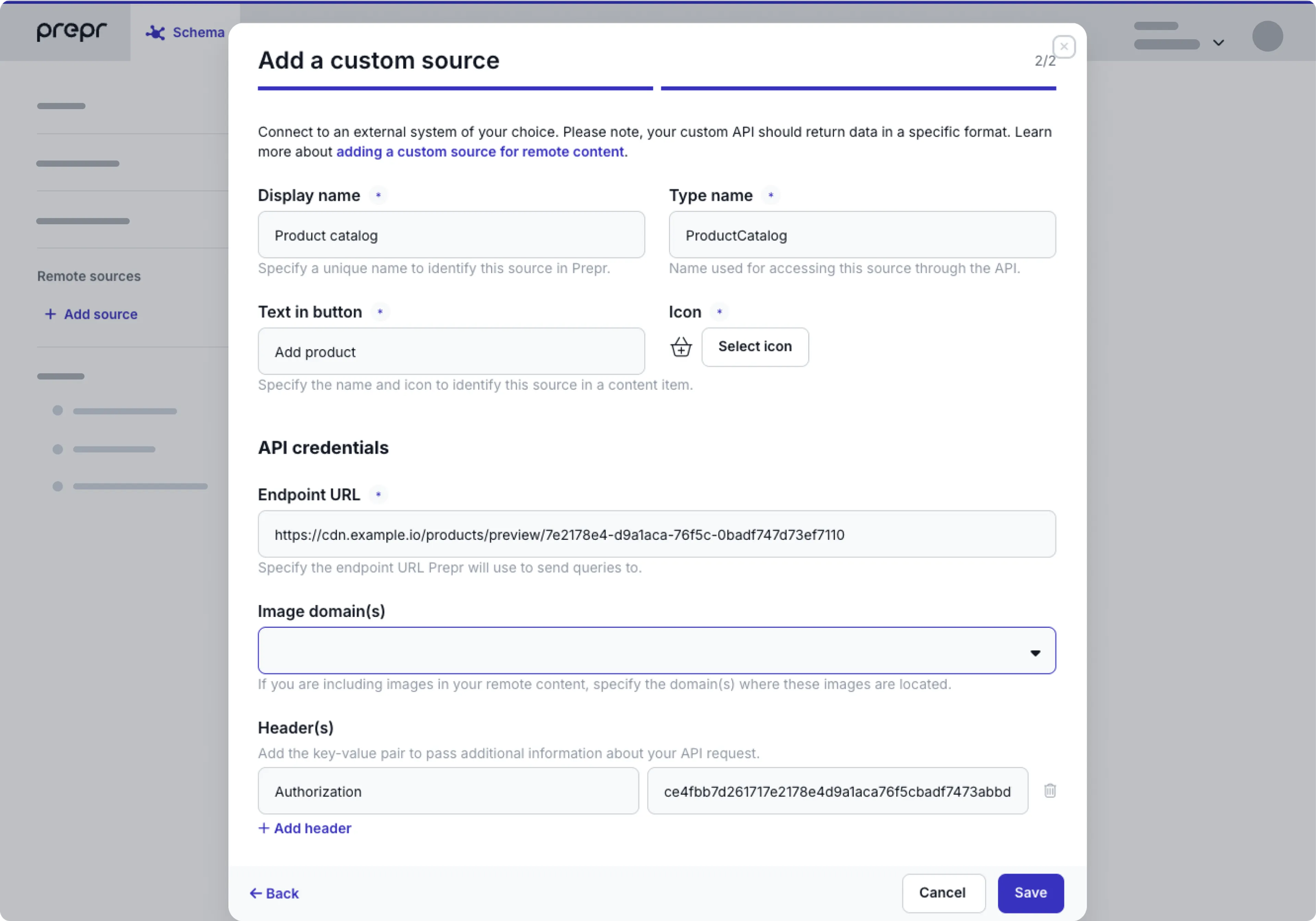 Add custom source details