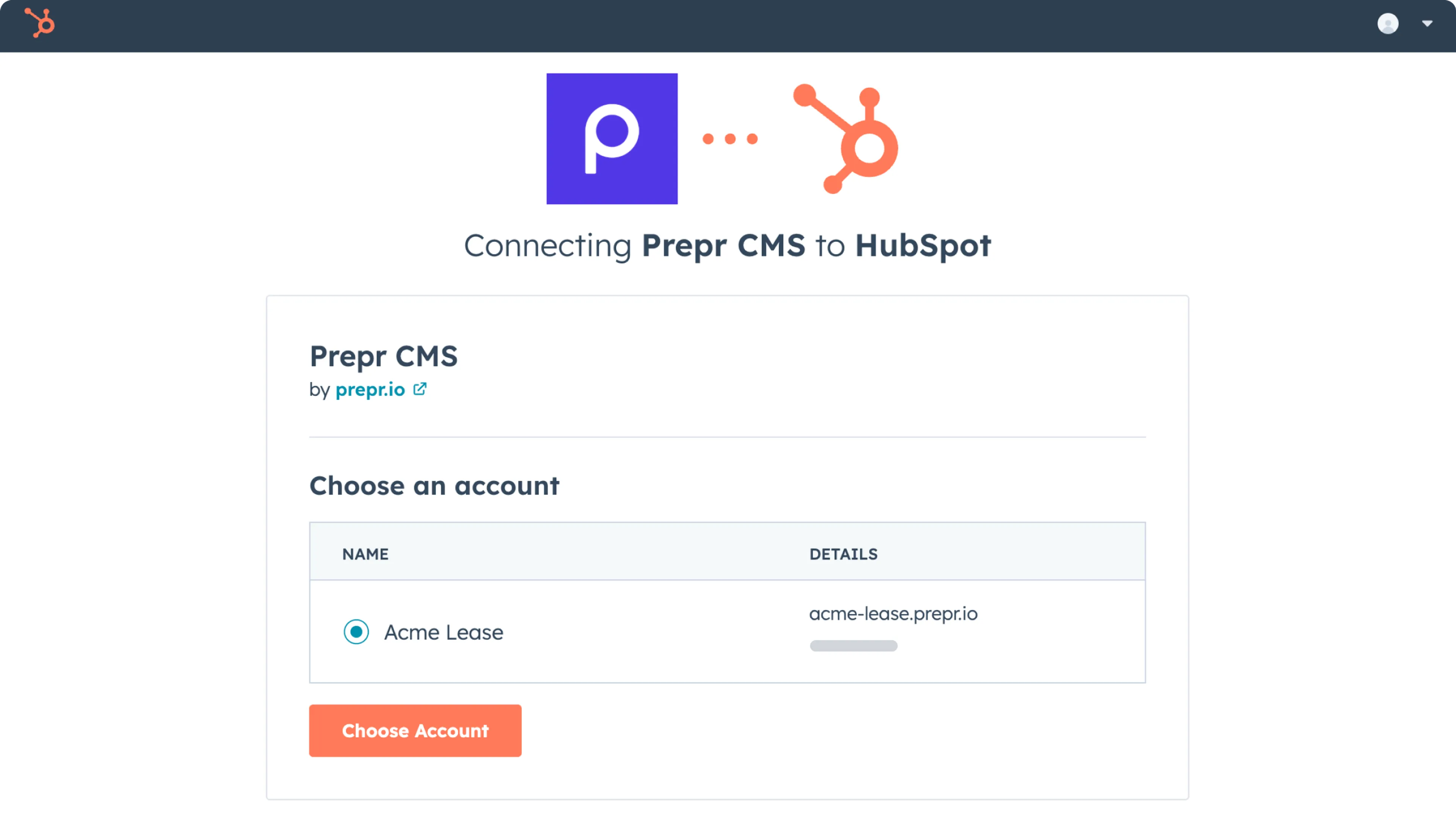 Connecting HubSpot to Prepr account