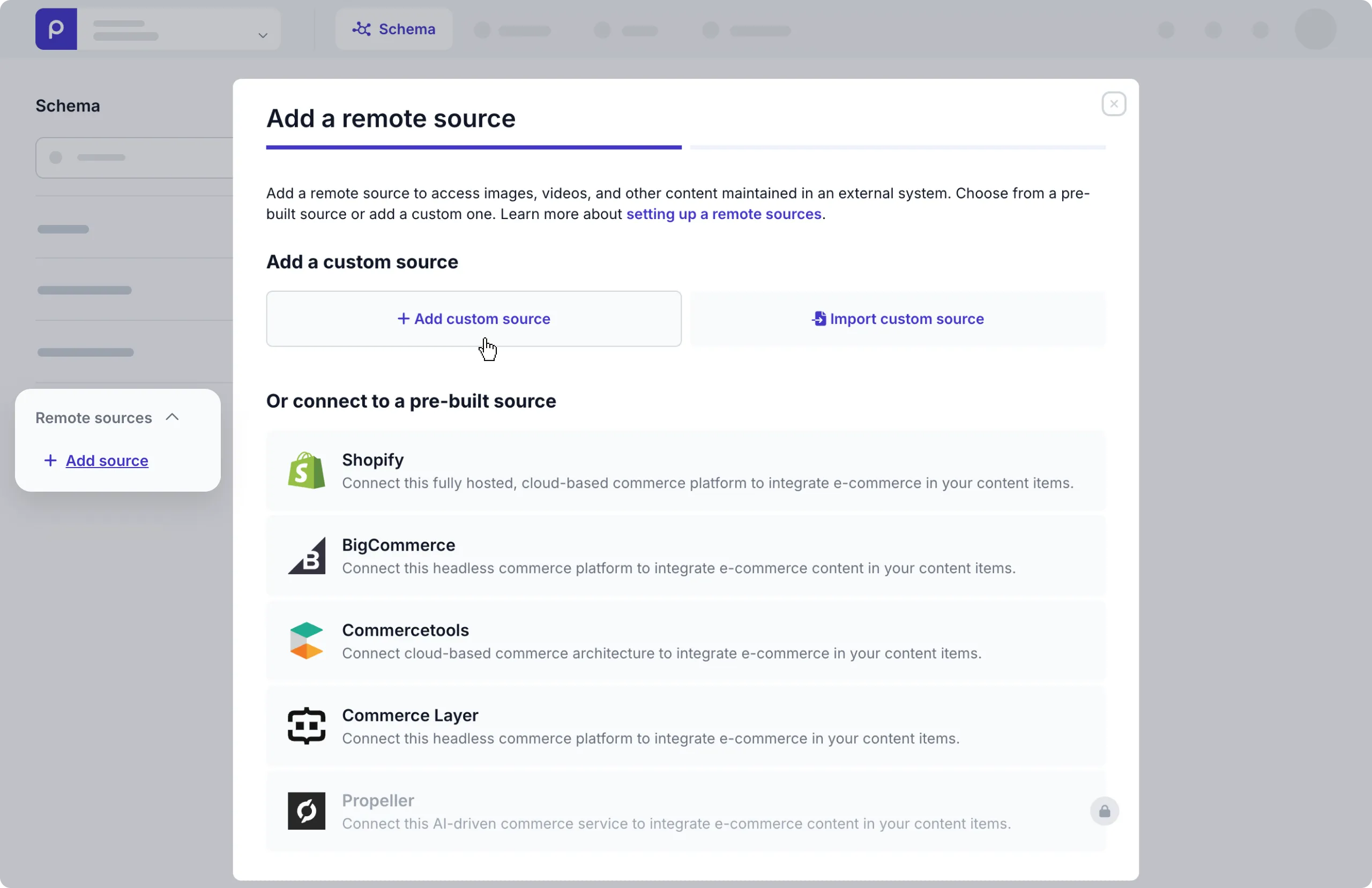 Add custom remote source