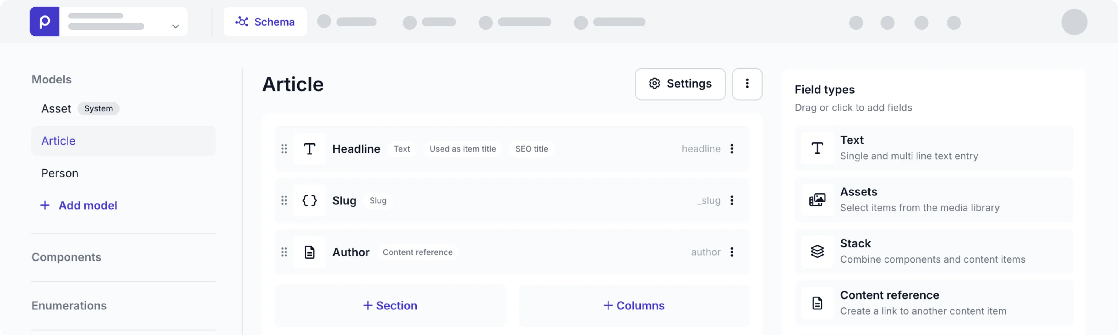  Article model with author 