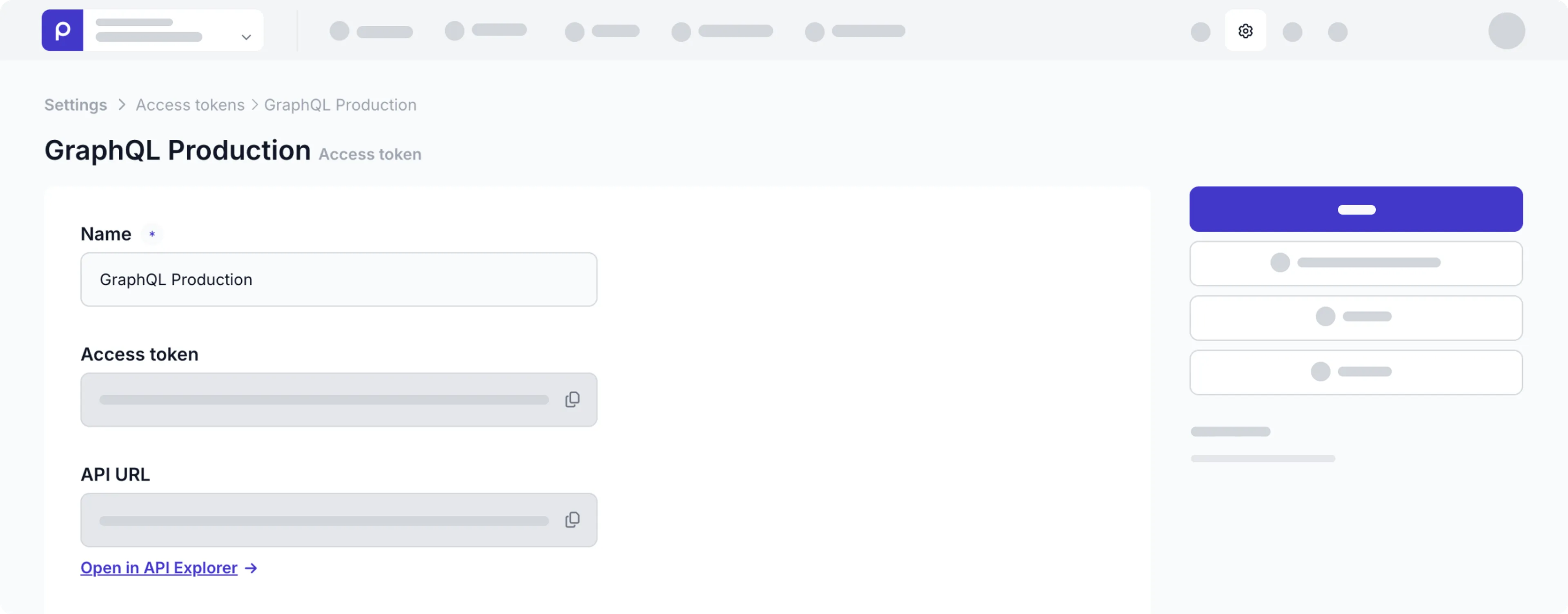 GraphQL production access token example