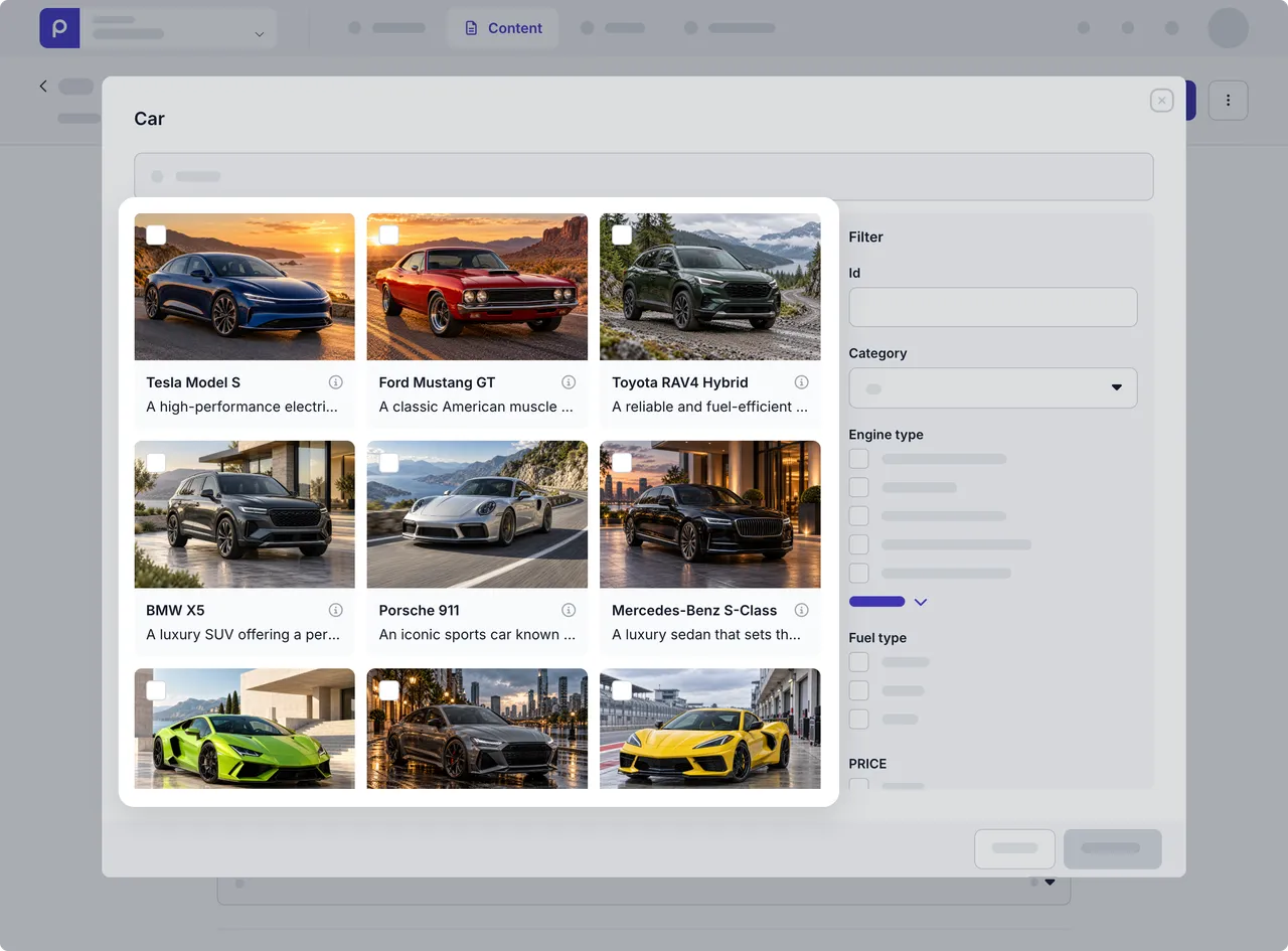 Remote content grid view example