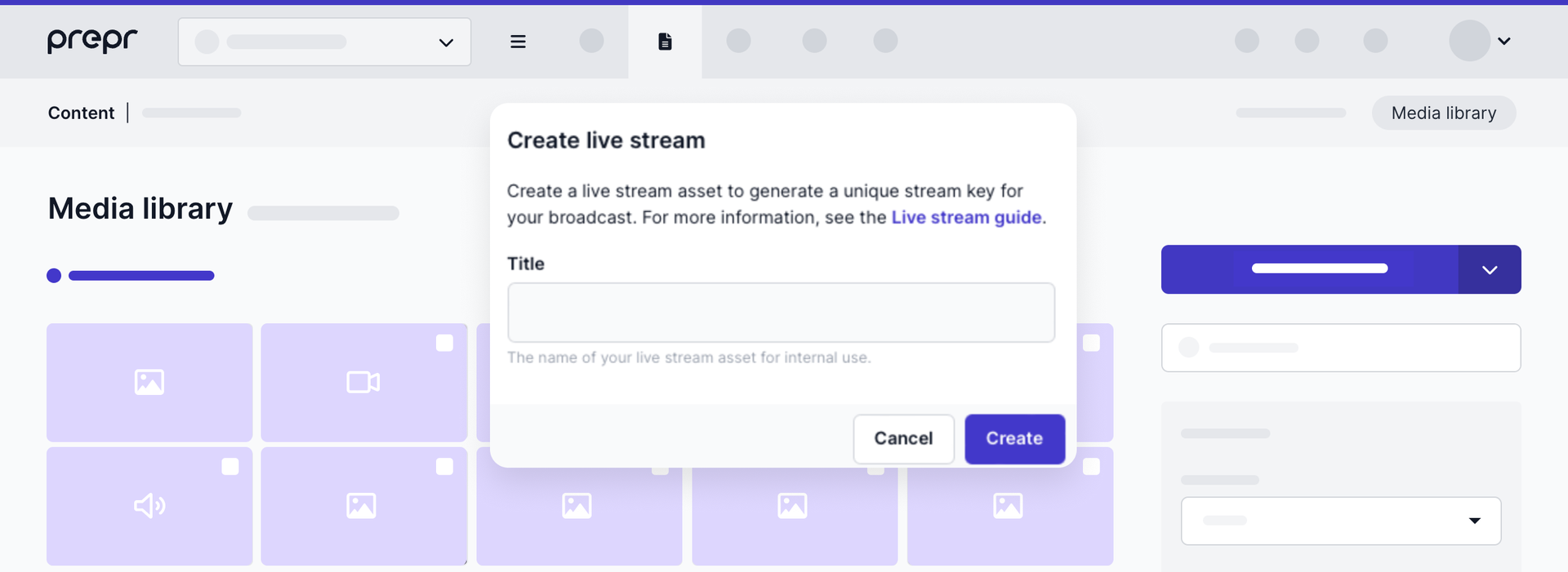 Confirm a live stream creation